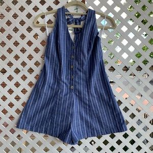 Pinstripe Halter Romper